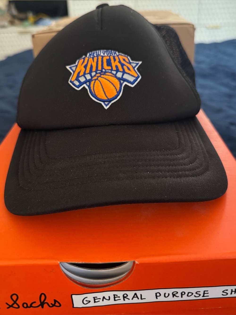Kith & '47 for New York Knicks Satin Franchise LS Fitted Trucker Hat Black 7 1/4